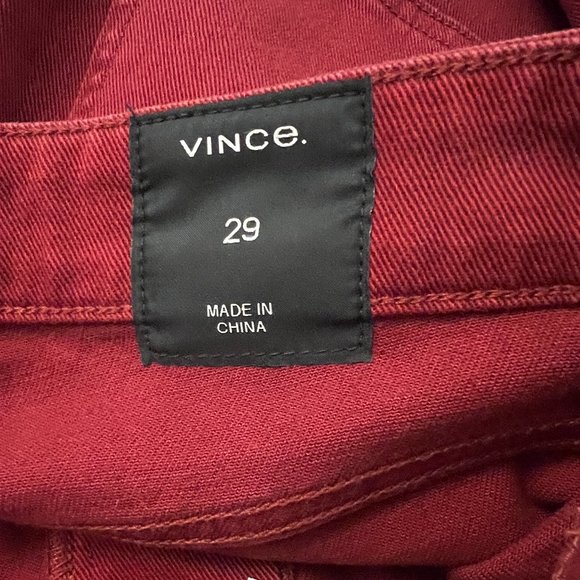 Vince Wide Leg High-Rise Crop Leg Trouser 29 Anise Red - Picture 5 of 9